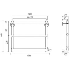 Электрический полотенцесушитель Margaroli Sole 540-3 5404703CRNC Хром