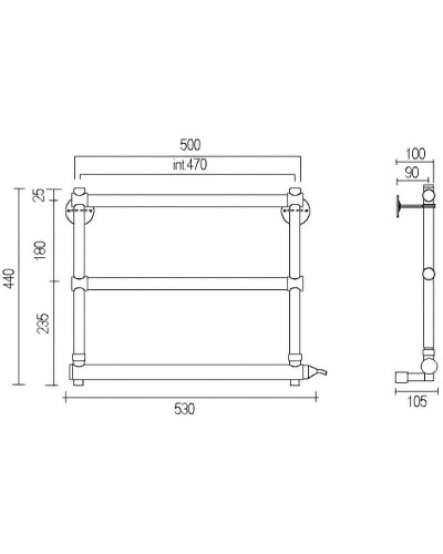 Электрический полотенцесушитель Margaroli Sole 540-3 5404703CRNC Хром