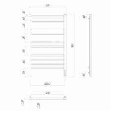 Электрический полотенцесушитель Lemark Unit 50х90 LM45910Z Хром