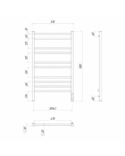 Электрический полотенцесушитель Lemark Unit 50х90 LM45910Z Хром