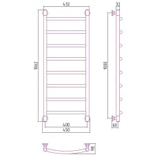 Водяной полотенцесушитель Сунержа Галант+ 1000х400 00-0200-1040 Хром