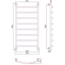 Водяной полотенцесушитель Сунержа Галант+ 1000х500 00-0200-1050 Хром