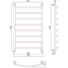 Водяной полотенцесушитель Сунержа Галант+ 1000х600 00-0200-1060 Хром