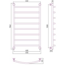 Водяной полотенцесушитель Сунержа Галант+ 1000х600 00-0200-1060 Хром