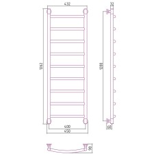 Водяной полотенцесушитель Сунержа Галант+ 1200х400 00-0200-1240 Хром