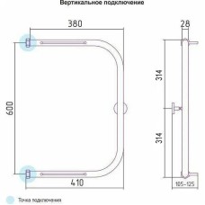Водяной полотенцесушитель Сунержа П-образный 600х400 00-0004-6040 с двумя полками Хром