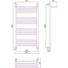 Водяной полотенцесушитель Сунержа Богема+ 1000х500 31-0223-1050 с полкой Черный матовый