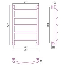 Водяной полотенцесушитель Сунержа Галант+ 600х400 00-0200-6040 Хром