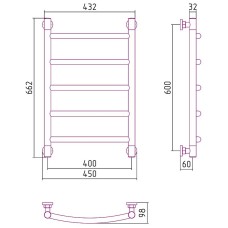Водяной полотенцесушитель Сунержа Галант+ 600х400 00-0200-6040 Хром