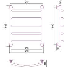 Водяной полотенцесушитель Сунержа Галант+ 600х500 30-0200-6050 Белый матовый