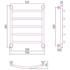 Водяной полотенцесушитель Сунержа Галант+ 600х500 30-0200-6050 Белый матовый