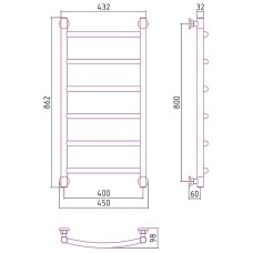 Водяной полотенцесушитель Сунержа Галант+ 800х400 00-0200-8040 Хром