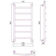 Водяной полотенцесушитель Сунержа Галант+ 800х400 31-0200-8040 Черный матовый