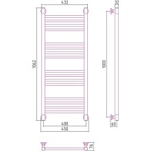 Водяной полотенцесушитель Сунержа Богема+ прямая 1000х400 12-0220-1040 Белый