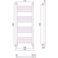 Водяной полотенцесушитель Сунержа Богема+ прямая 1000х400 12-0220-1040 Белый