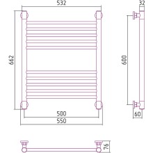 Водяной полотенцесушитель Сунержа Богема+ прямая 600х500 03-0220-6050 Золото