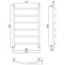 Водяной полотенцесушитель Сунержа Галант+ 800х500 00-0200-8050 Хром