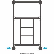 Водяной полотенцесушитель Сунержа Ренессанс 1452 860х500 020-0282-8650 с полкой Шампань