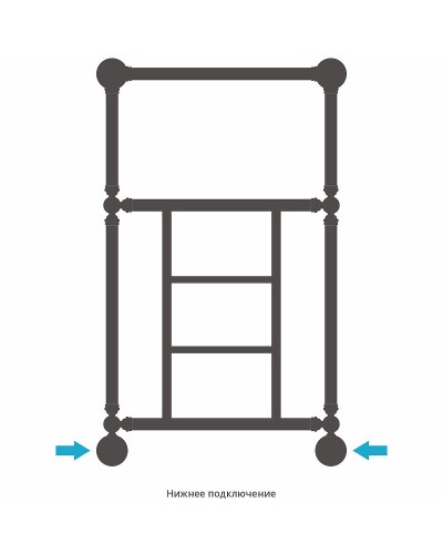 Водяной полотенцесушитель Сунержа Ренессанс 1452 860х500 020-0282-8650 с полкой Шампань
