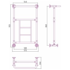 Водяной полотенцесушитель Сунержа Ренессанс 1452 860х500 020-0282-8650 с полкой Шампань