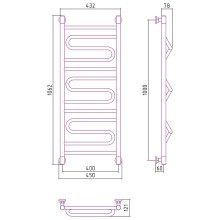 Водяной полотенцесушитель Сунержа Элегия+ 1000х400 00-0205-1040 Хром