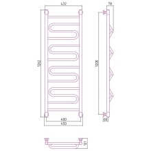 Водяной полотенцесушитель Сунержа Элегия+ 1200х400 00-0205-1240 Хром