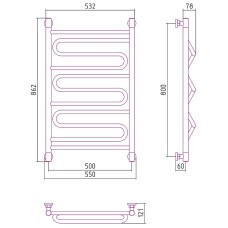 Водяной полотенцесушитель Сунержа Элегия+ 800х500 00-0205-8050 Хром