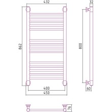 Водяной полотенцесушитель Сунержа Богема+ прямая 800x400 12-0220-8040 Белый