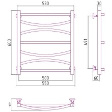 Водяной полотенцесушитель Сунержа Ажур 600х500 00-0255-6050 Хром