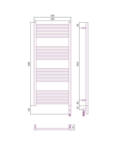 Электрический полотенцесушитель Сунержа Модус 3.0 1200x500 R 31-5701-1250 Черный матовый