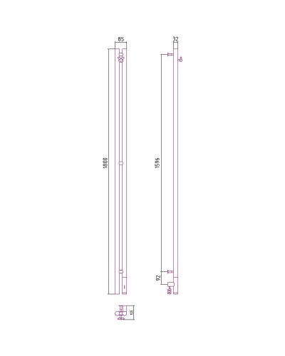 Электрический полотенцесушитель Сунержа Нюанс 3.0 1800x85 R 00-5843-1853 Хром
