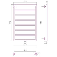 Водяной полотенцесушитель Сунержа Канцлер 800х500 31-0254-8050 Черный матовый