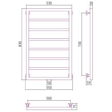 Водяной полотенцесушитель Сунержа Канцлер 800х500 31-0254-8050 Черный матовый