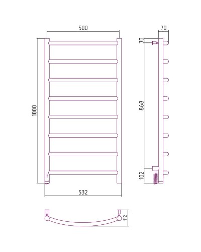 Электрический полотенцесушитель Сунержа Галант 4.0 1000x500 L 00-0830-1050 Хром