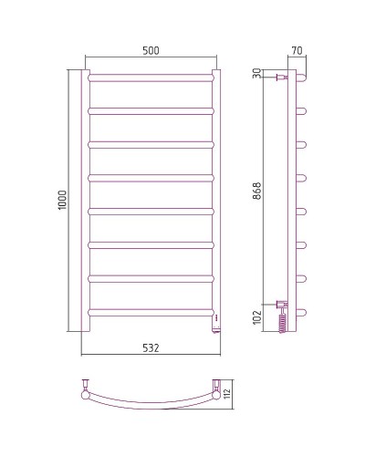 Электрический полотенцесушитель Сунержа Галант 4.0 1000x500 R 30-0831-1050 Белый матовый