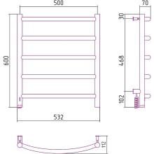 Электрический полотенцесушитель Сунержа Галант 4.0 600x500 L 31-0830-6050 Черный матовый