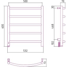 Электрический полотенцесушитель Сунержа Галант 4.0 600x500 L 31-0830-6050 Черный матовый