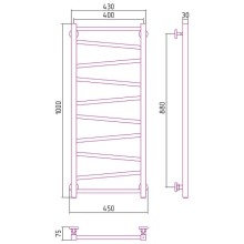 Водяной полотенцесушитель Сунержа Сирокко 1000x400 31-0253-1040 Черный матовый