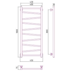 Водяной полотенцесушитель Сунержа Сирокко 1000x400 31-0253-1040 Черный матовый