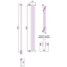 Водяной полотенцесушитель Сунержа Хорда 1200x195 31-0124-1200 Черный матовый