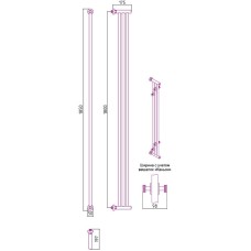 Водяной полотенцесушитель Сунержа Хорда 1800x195 31-0124-1800 Черный матовый