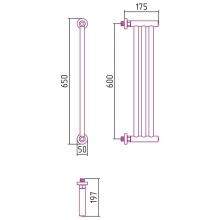 Водяной полотенцесушитель Сунержа Хорда 600x195 31-0124-0600 Черный матовый