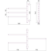 Электрический полотенцесушитель Сунержа Триада 540х585 31-0822-0540 Черный матовый