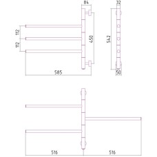 Электрический полотенцесушитель Сунержа Триада 540х585 31-0822-0540 Черный матовый