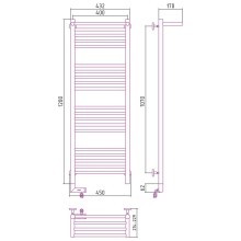 Электрический полотенцесушитель Сунержа Богема 2.0 1200x400 L 12-5206-1240 с полкой Белый