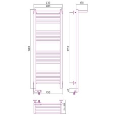 Электрический полотенцесушитель Сунержа Богема 2.0 1200x400 L 12-5206-1240 с полкой Белый
