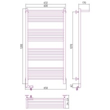 Электрический полотенцесушитель Сунержа Богема 2.0 1200x600 L 00-5206-1260 с полкой Хром
