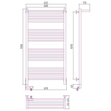 Электрический полотенцесушитель Сунержа Богема 2.0 1200x600 L 00-5206-1260 с полкой Хром