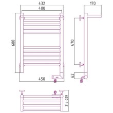 Электрический полотенцесушитель Сунержа Богема 2.0 600x400 R 00-5207-6040 с полкой Хром
