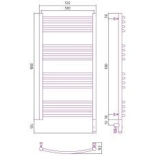 Электрический полотенцесушитель Сунержа Богема 3.0 1000x500 R 31-5803-1050 Черный матовый